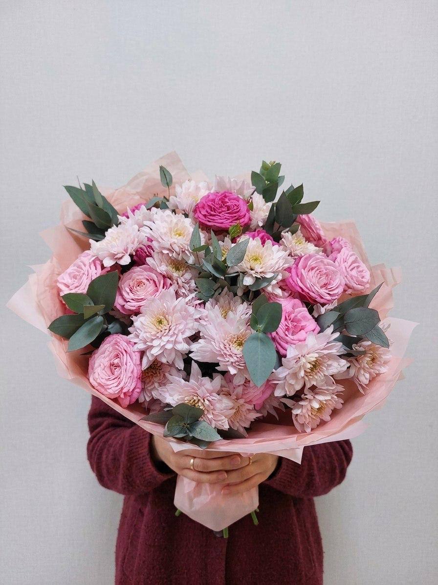 Авторский букет «Розовое счастье»